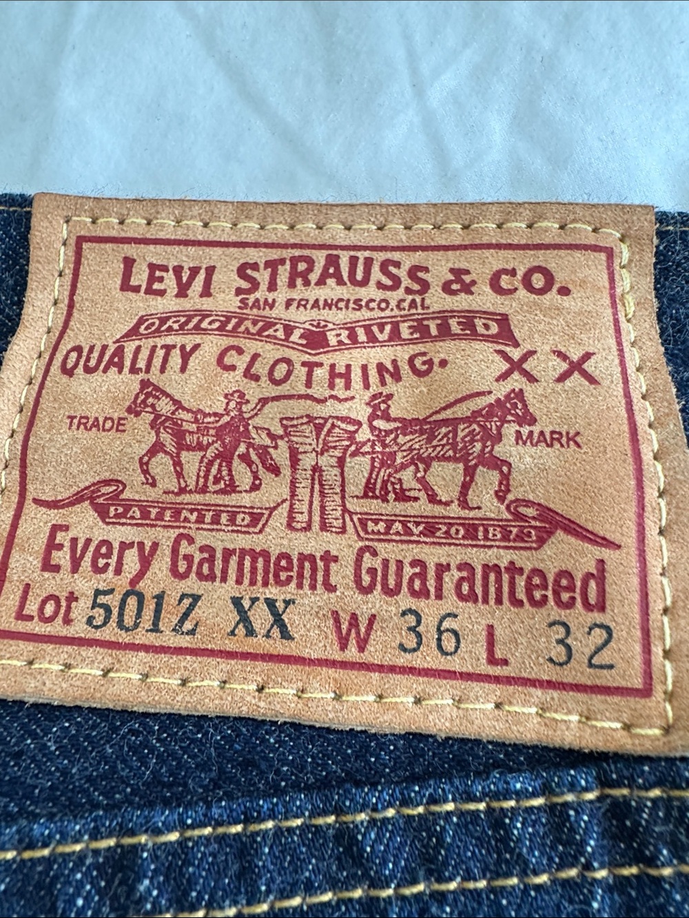 Levi’s 501Z XX Men's Dark Blue Casual Straight-Leg Jeans,Rare 36 X32 Mint - Picture 5 of 7